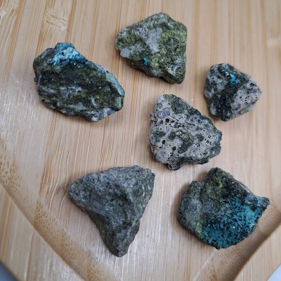 45G Natural Green Chrysocolla and Epidote Crystal Mineral Specimen Lot - Picture 3 of 4